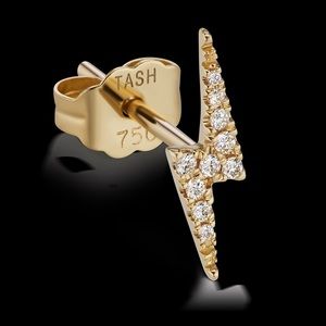 Maria Tash -11mm Lighting Bolt Stud Earring-